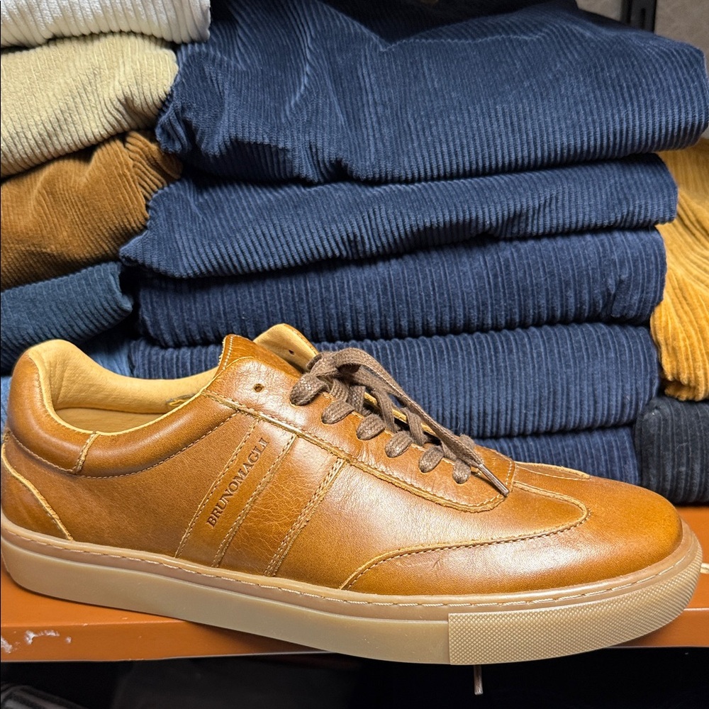 Bruno Magli Men's Brown Leather Sneakers